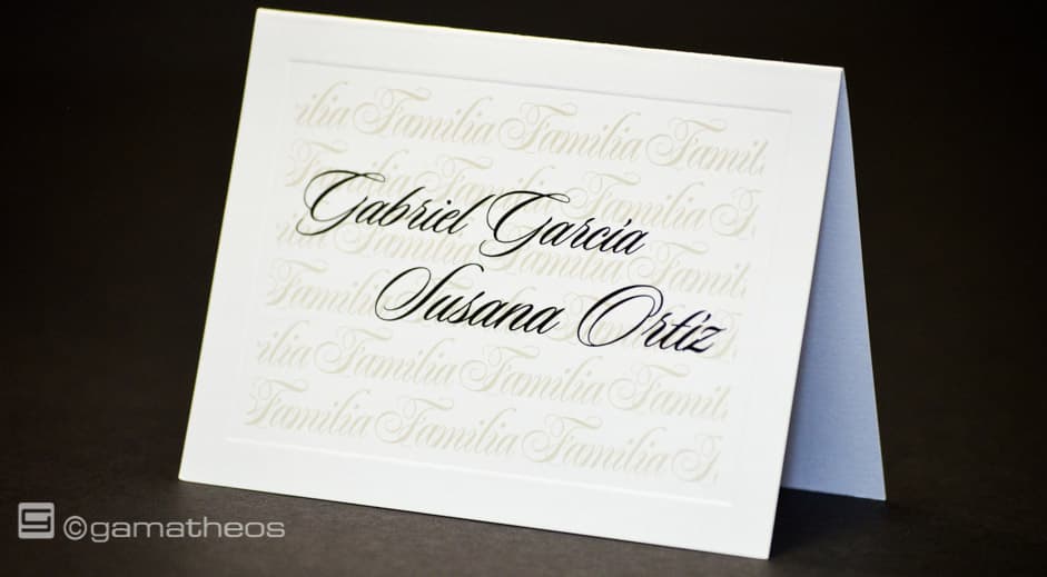 Tarjeta de Regalo con panel impresa en Serigrafía