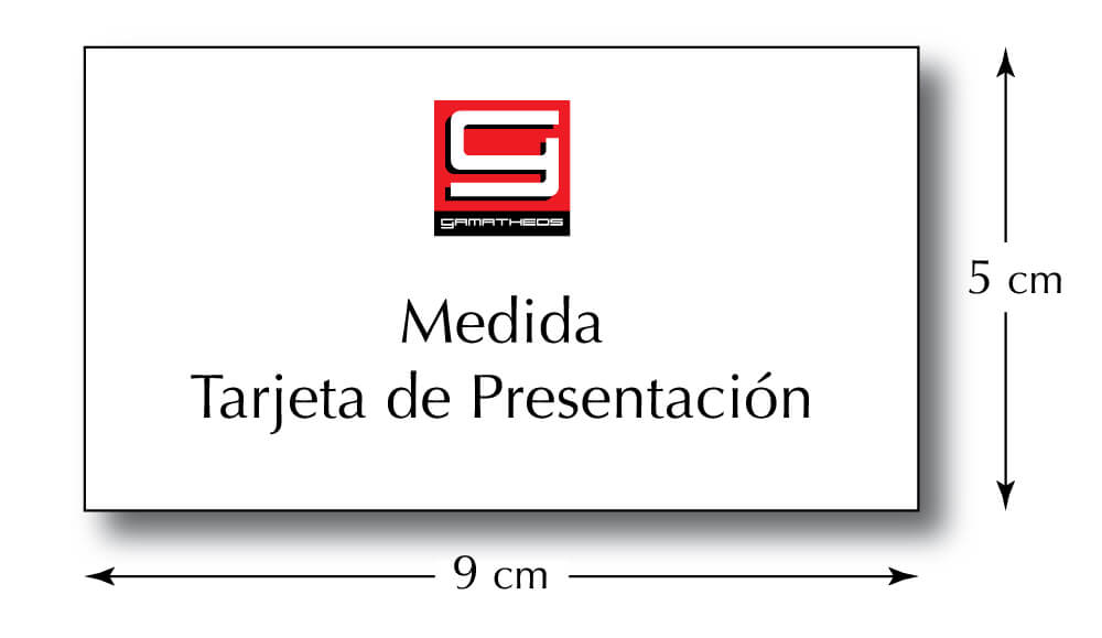 Medida tarjeta de presentación